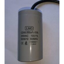 Betriebskondensator 300µF / 250V AC Aircraft Ø50X98 / mit Anschlusskabel 2pol.